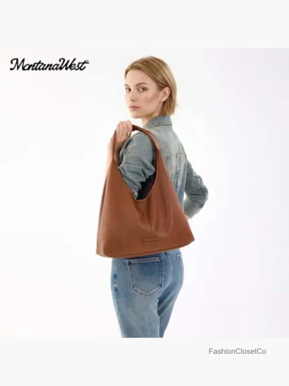 Slouchy Soft Hobo Shoulder Bag with Pouch Magnetic Closure